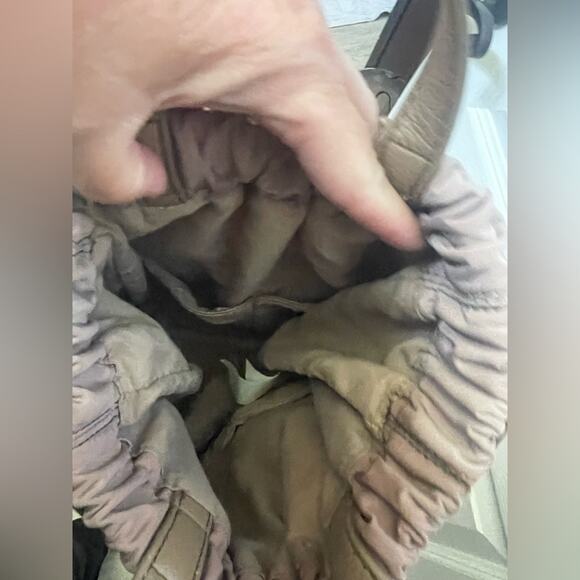 Prune beige nylon and faux leather Backpack handbag - Picture 9 of 11